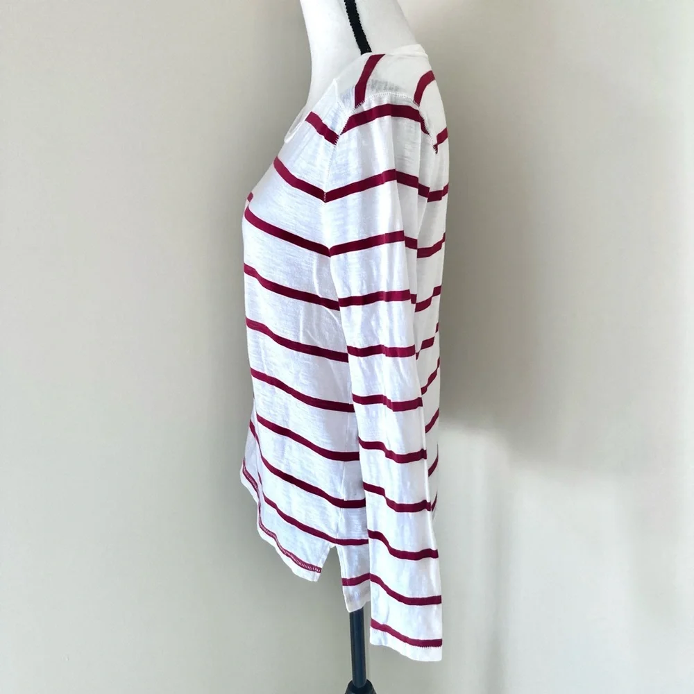 Madewell Long Sleeve T-shirt in Red and White Size L - Picture 6 of 10